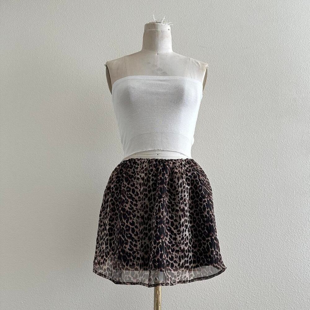 handmade cheetah print ruffle mini skirt